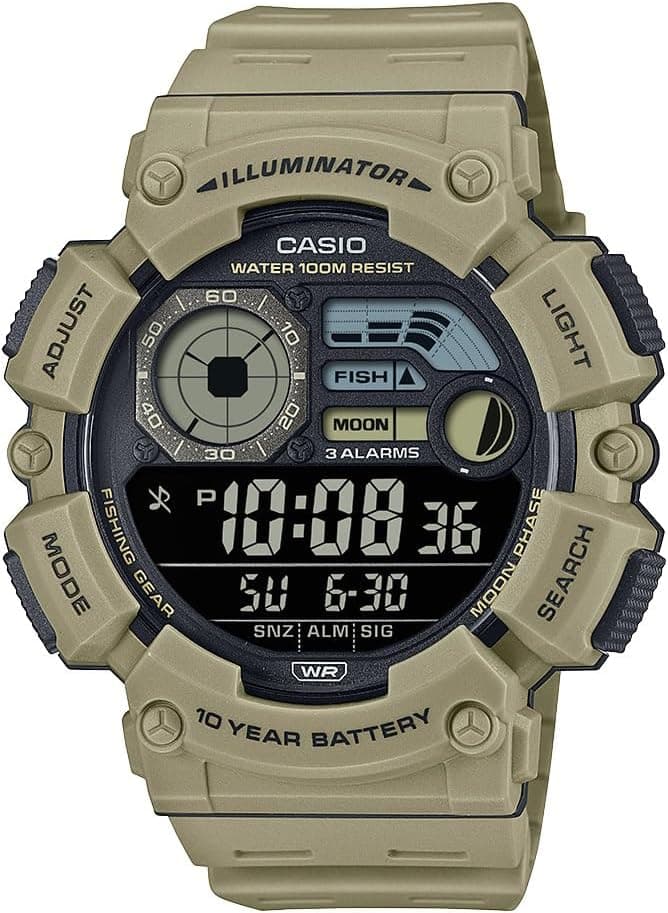 Casio WS-1500H 50mm, Black Dial Beige Resin
