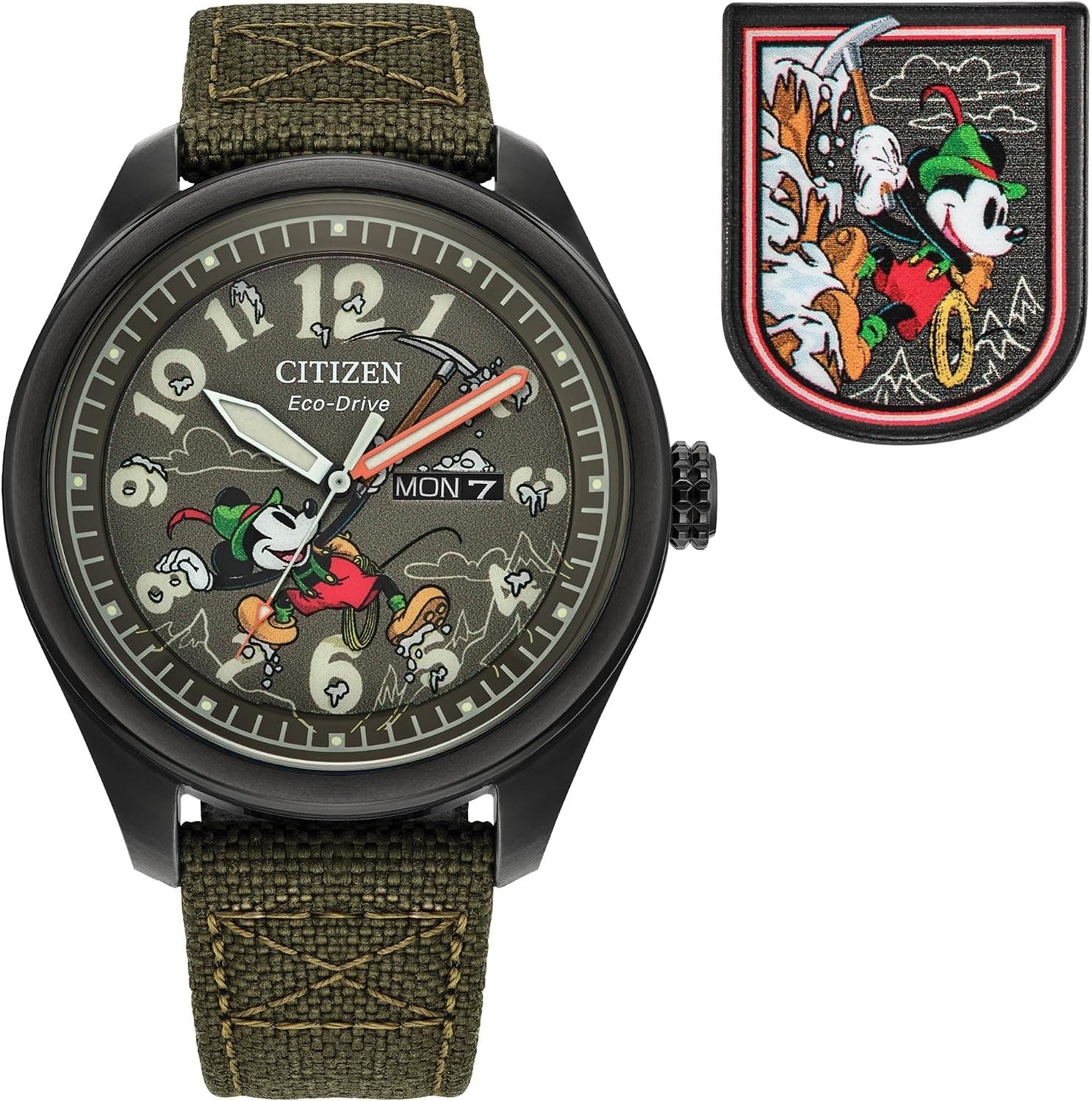 Citizen Alpine Mickey Mouse AW0148-47W, 42mm, Green Dial