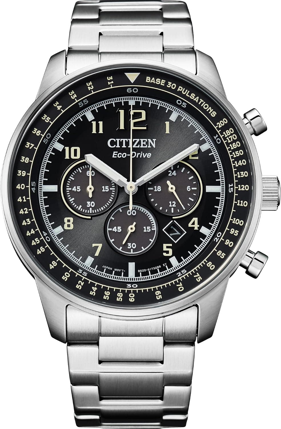 Citizen Eco-Drive CA4500-83E, 44mm, Black Dial, Silver Stainless Steel Bracelet