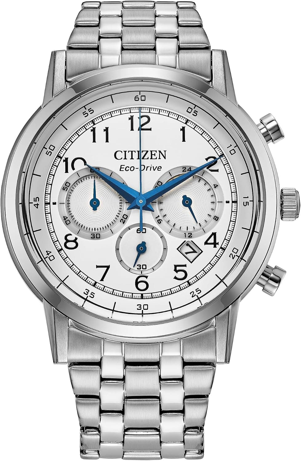 Citizen Eco-Drive CA4630-53A, 43mm, White Dial, Silver Stainless Steel Bracelet