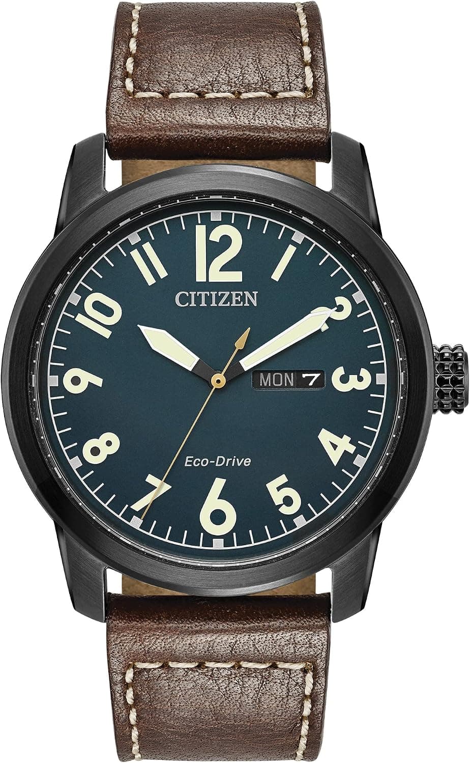 Citizen Garrison BM8478-01L, 36mm, Black Dial, Brown Leather Band