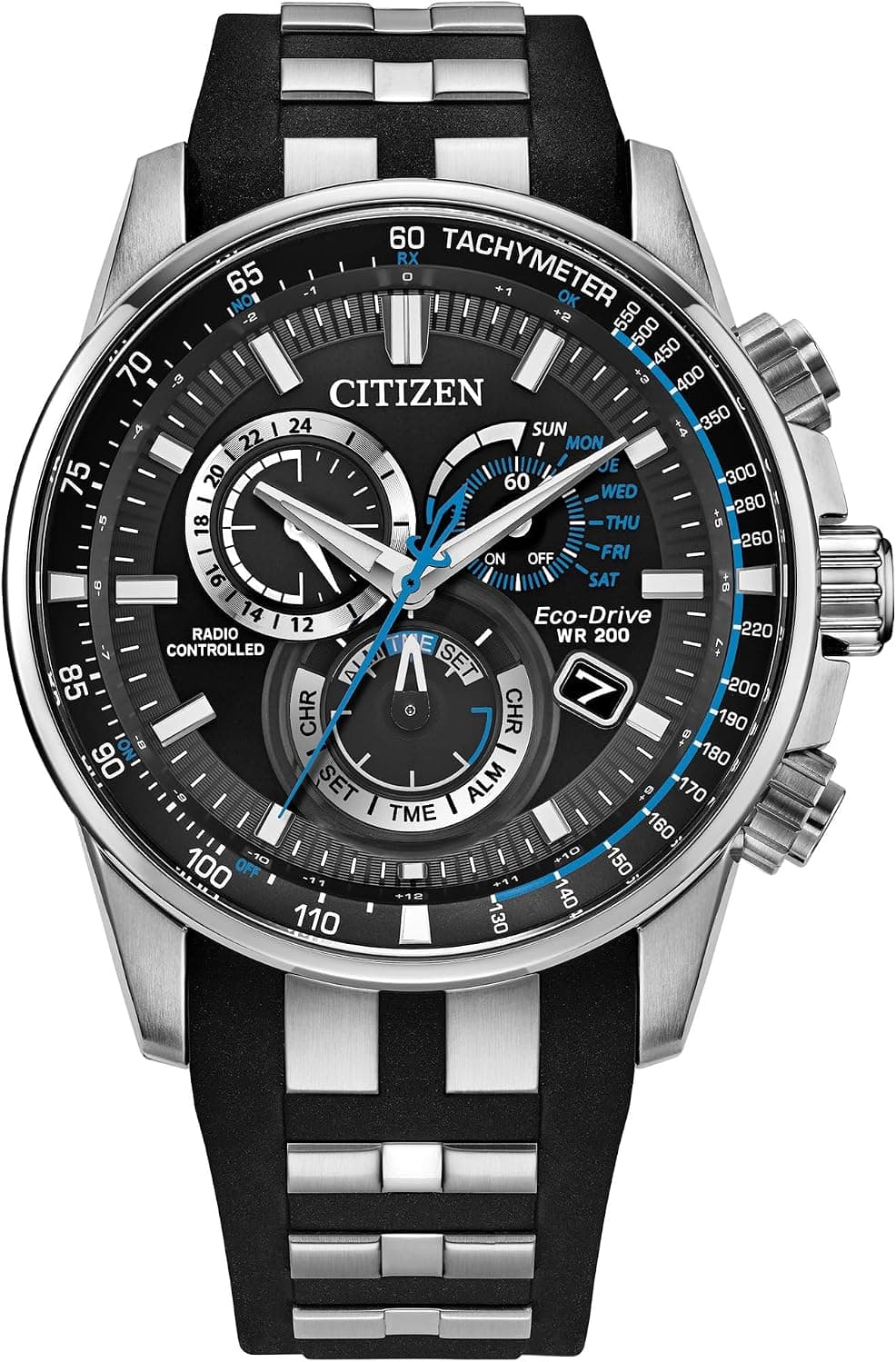 Citizen PCAT Sport CB5970-02H, 43mm, Gray Dial, Black Stainless Steel Bracelet
