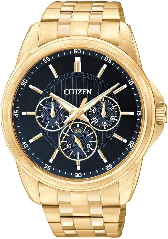 Citizen AG8342-52L, 42mm, Blue Dial, Gold Stainless Steel Bracelet
