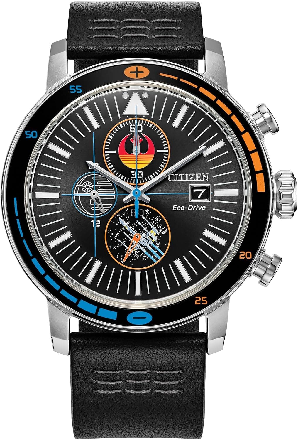 Citizen Rebel Pilot CA0870-43W, 44mm, Black Dial, Black Leather Band