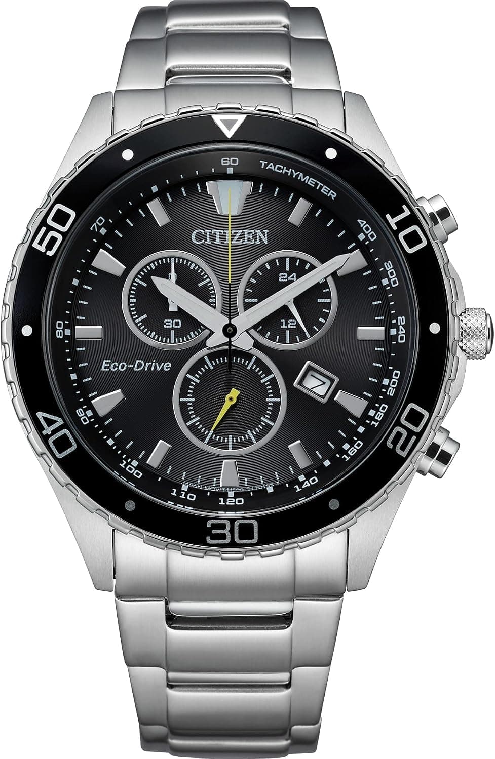Citizen Sport Luxury AT2387-52E, 43mm, Black Dial, Silver Stainless Steel Bracelet