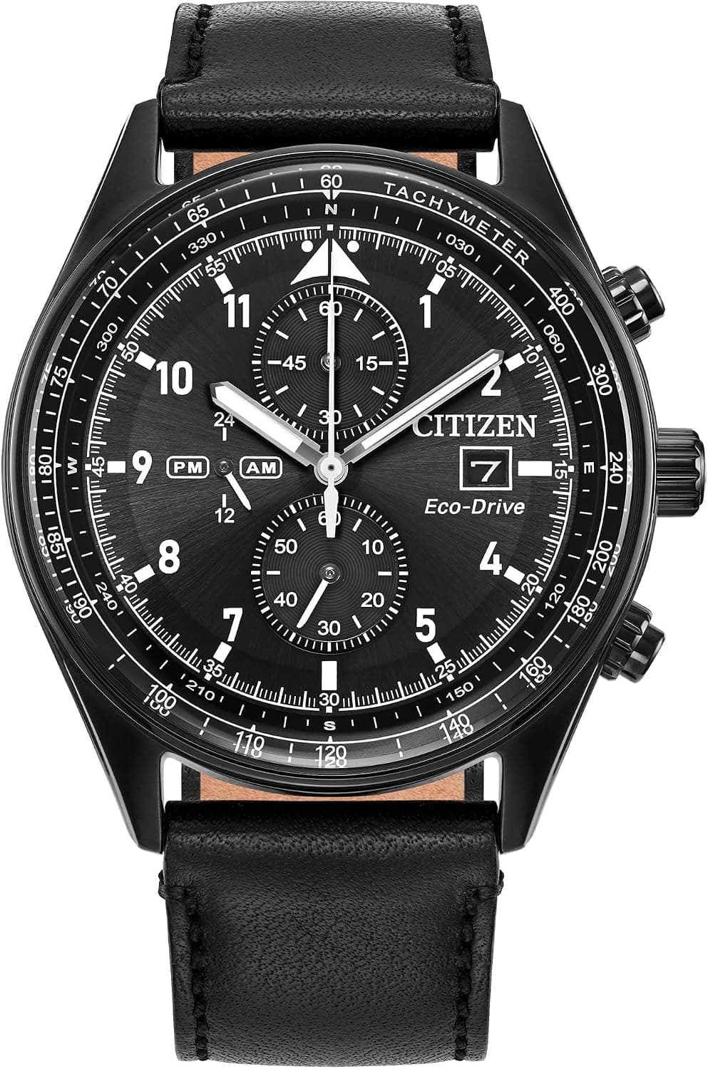 Citizen Weekender CA0775-01E, 43mm, Black Dial, Black Leather Band
