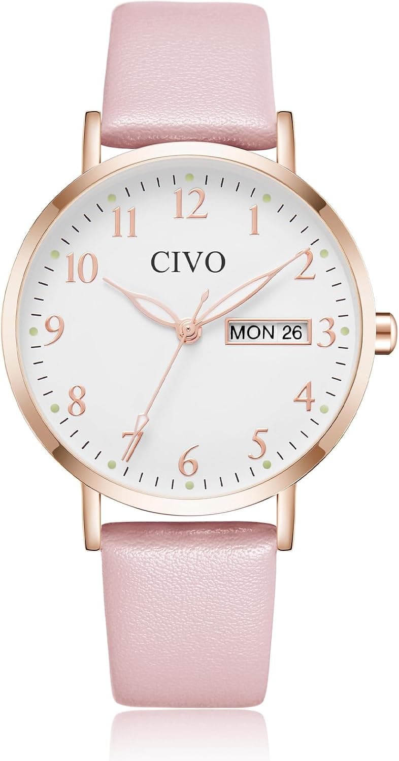 Civo 2408, 35mm, White Dial, Leather Band