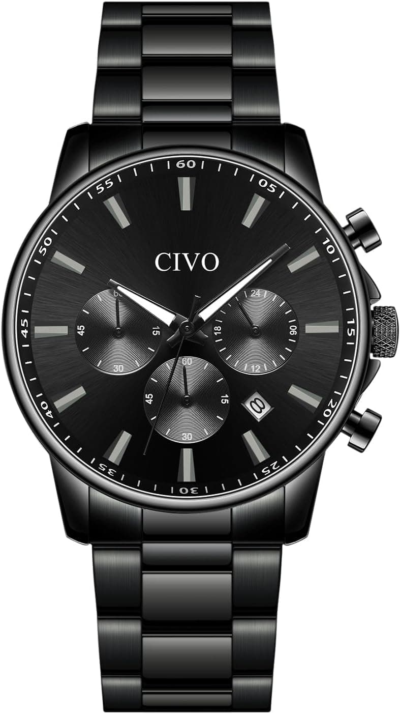 Civo 8333, 42mm, Black Dial, Stainless Steel Bracelet