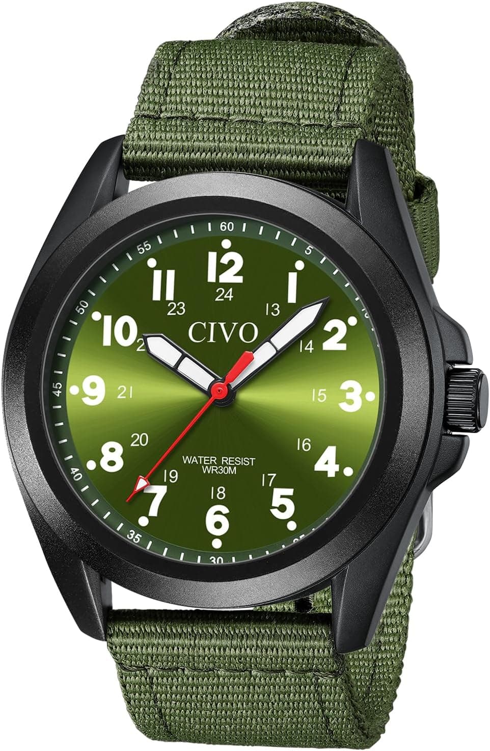 Civo 8339, 43mm, Green Dial, Nylon Band