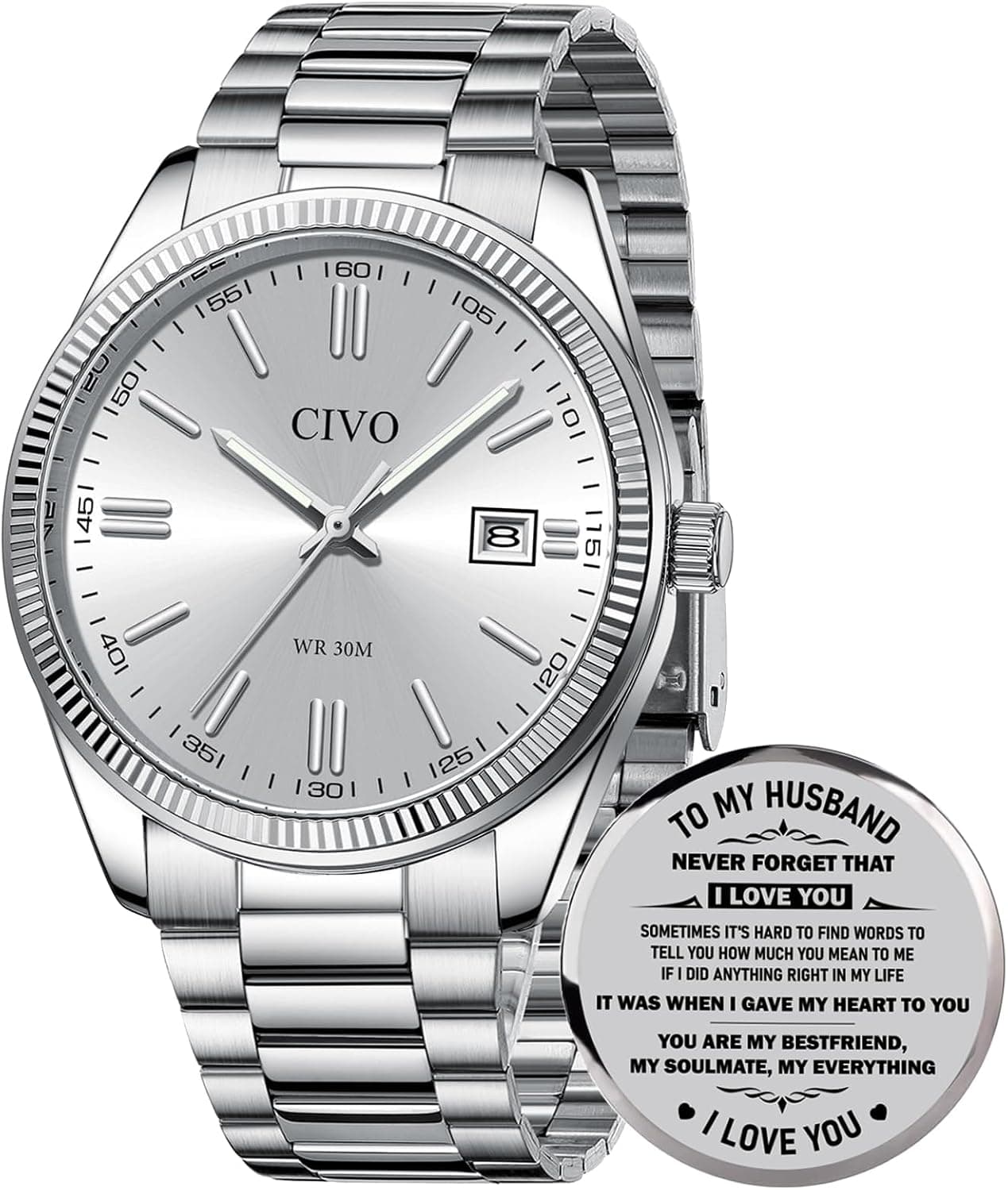Civo 8349, 39mm, Blue Dial, Black Stainless Steel Bracelet