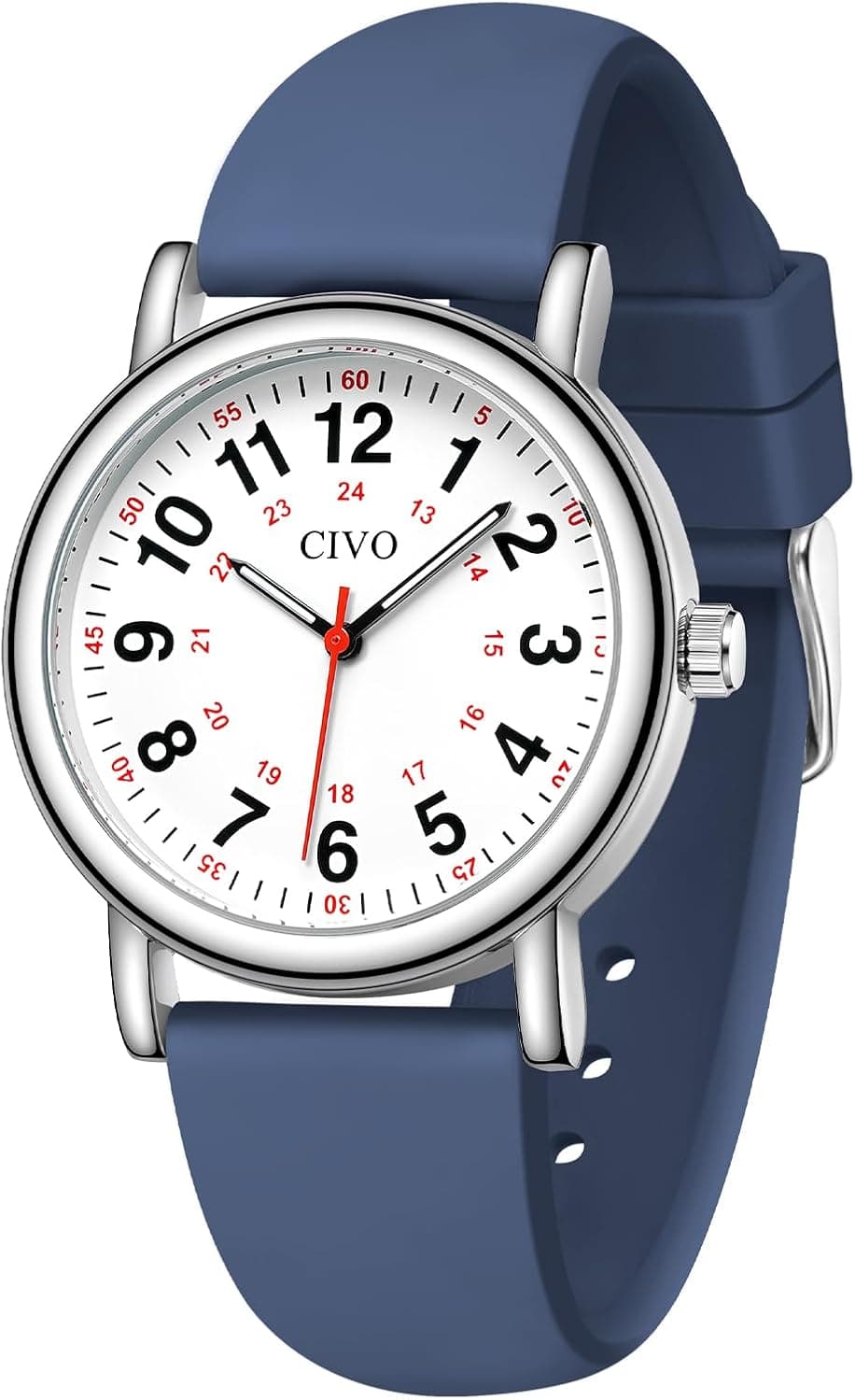 Civo 8356, 38mm, White Dial, Silicone Band