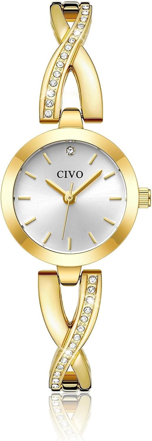 Civo 8423, 24mm, Silver Dial, Gold Stainless Steel Bracelet