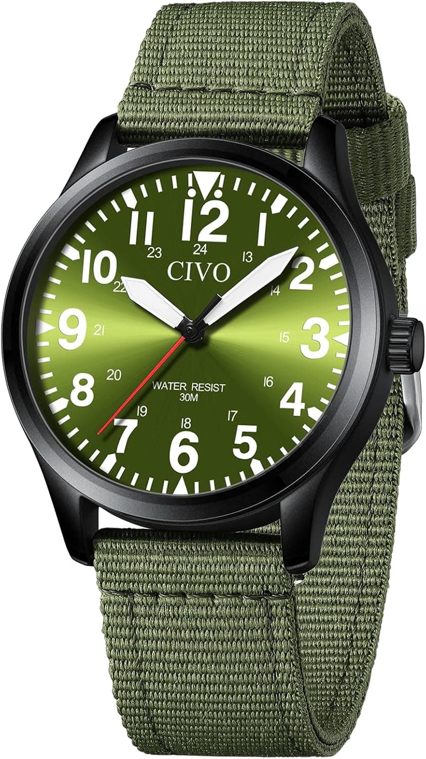 Civo 8336MONTRESHOMMETANCHE, 39mm, Green Dial, Green Stainless Steel Bracelet