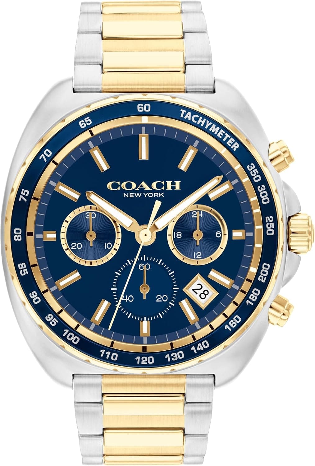 Coach Charter 14602704, 44mm, Mavi Kadran, Çift Renkli Paslanmaz Çelik Kordon