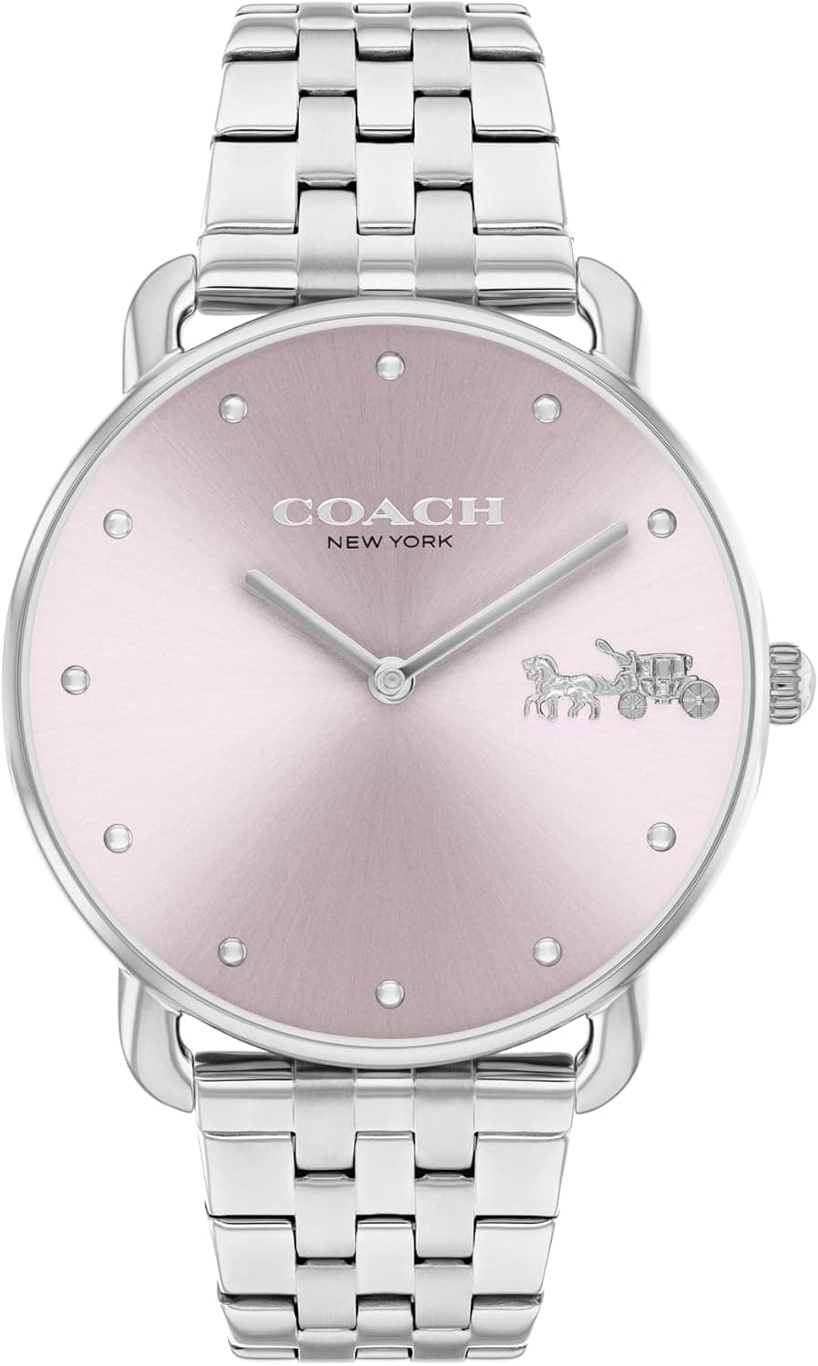 Coach Elliot 14504290, 36 mm, rosafarbenes Zifferblatt, silbernes Edelstahlarmband