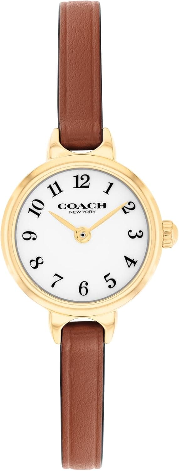 Coach Iris 14504656-T, 22mm, Beyaz Kadran, Kahverengi Deri Kayış