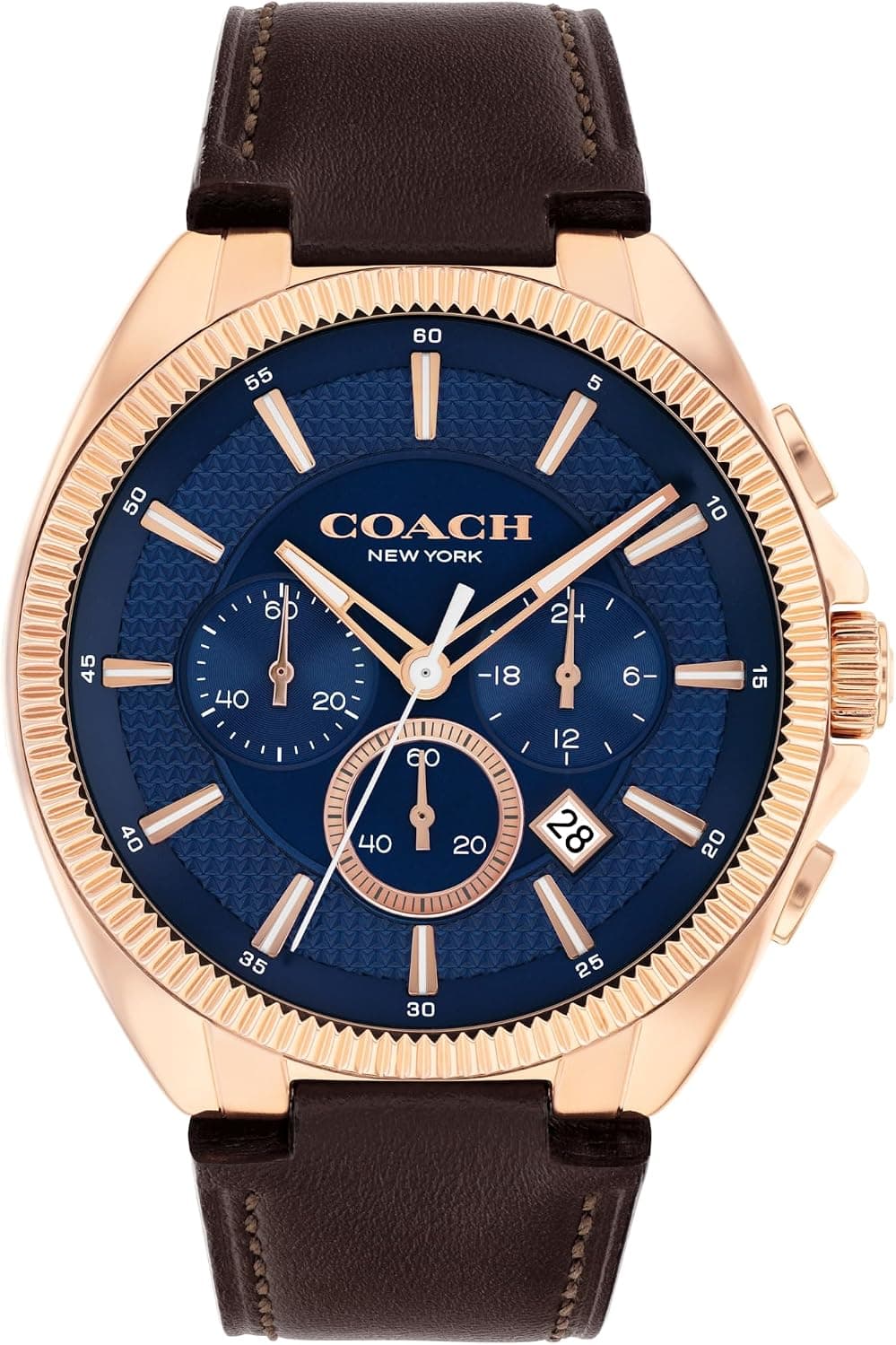 Coach Jackson 14602745, 44 mm, blaues Zifferblatt, braun-marineblaues Lederarmband