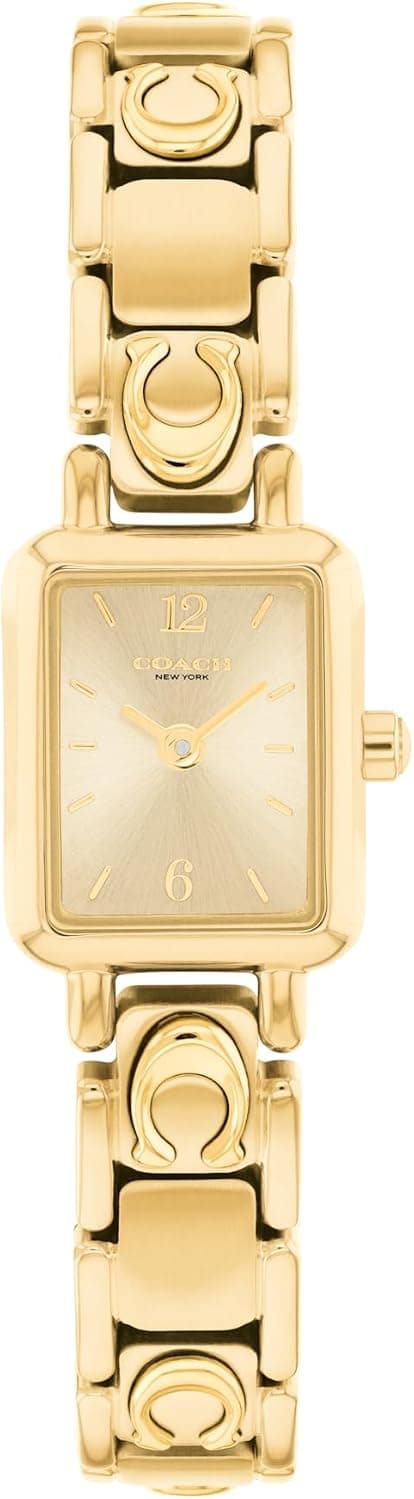 Coach Mara 14504672, goldenes Zifferblatt, goldenes Edelstahlarmband
