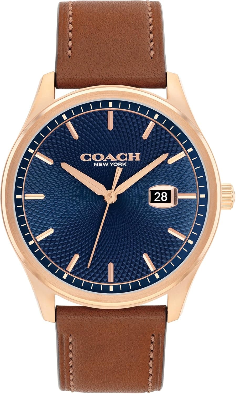 Coach Oliver 14602755, 41 mm, blaues Zifferblatt, Lederarmband