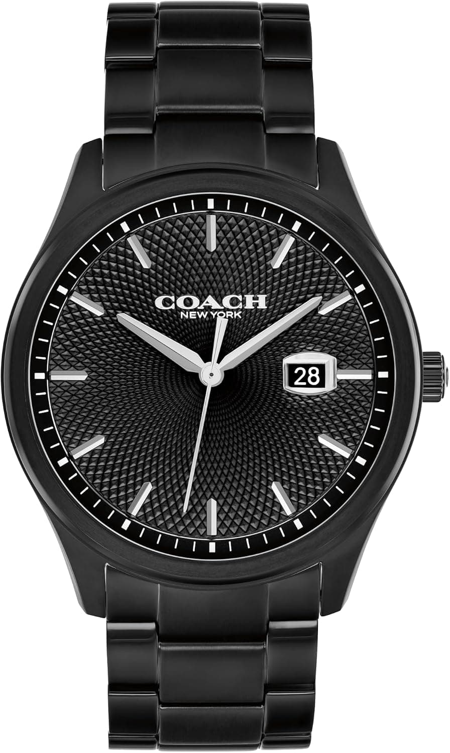 Coach Oliver 14602754, 41 mm, schwarzes Zifferblatt, schwarzes Edelstahlarmband