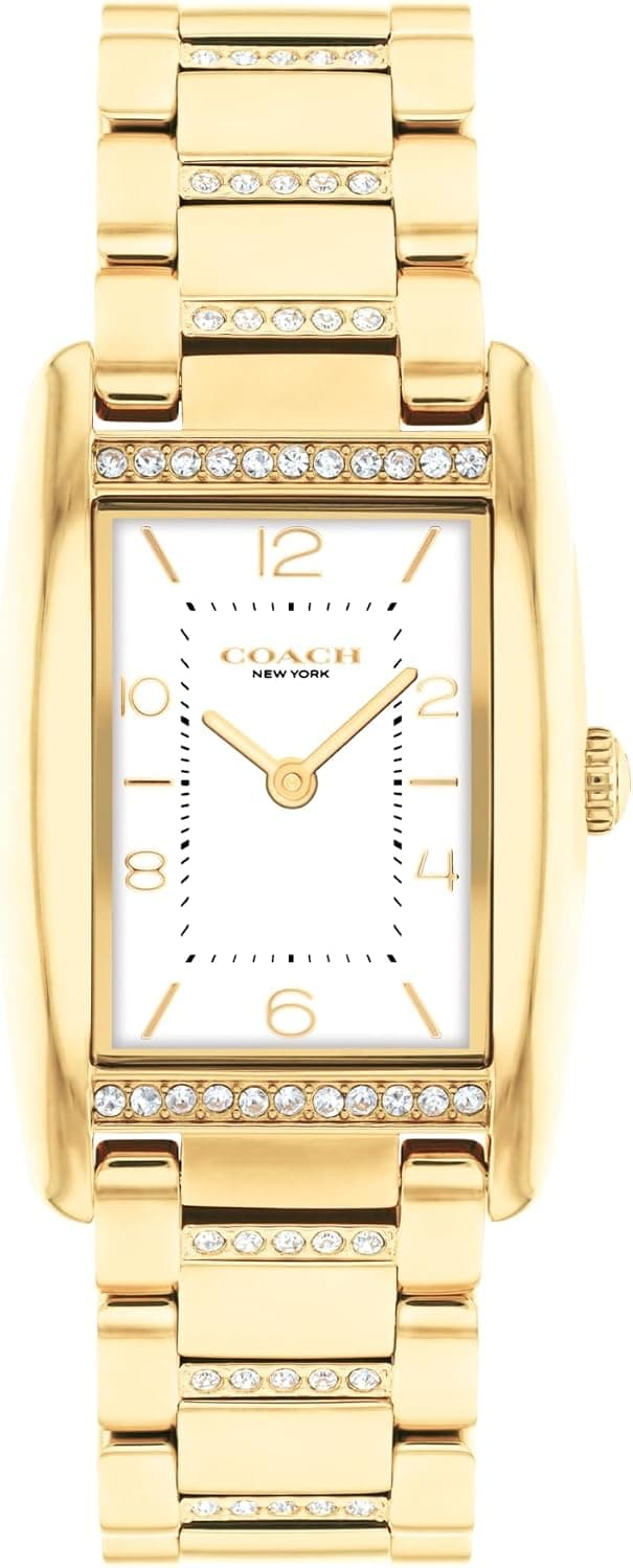 Coach Reese 14504316, 24 mm, weißes Zifferblatt, goldenes Edelstahlarmband