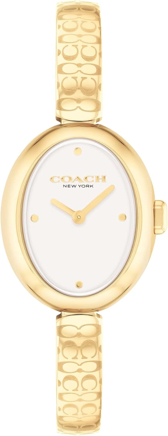 Coach Sammy 14504528, 22 mm, weißes Zifferblatt, goldenes Edelstahlarmband