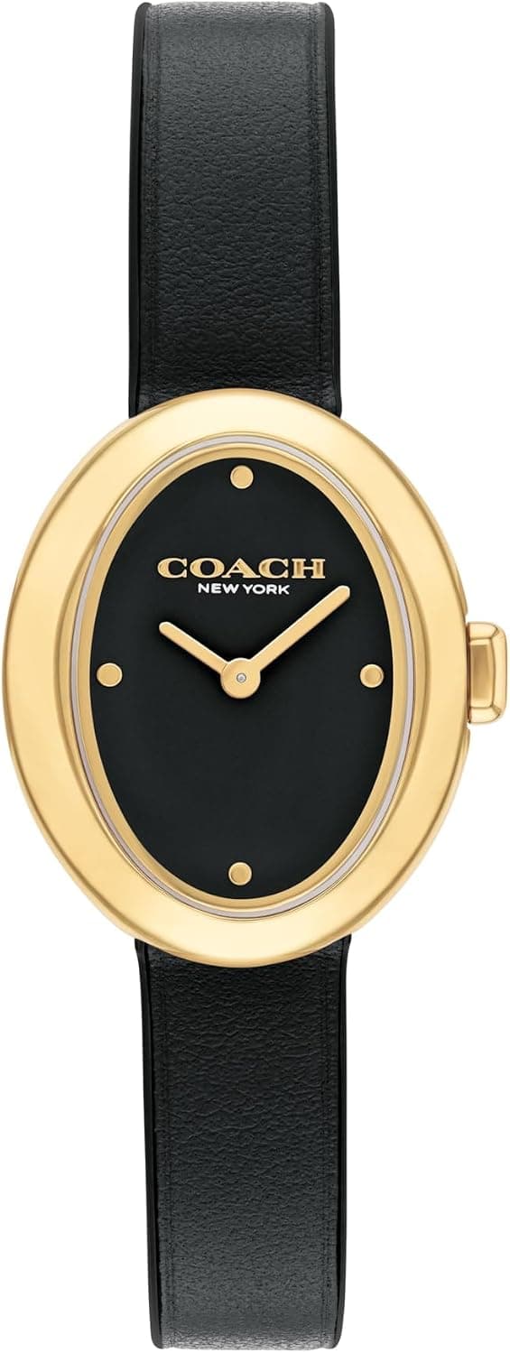Coach Sammy 14504421, 22 mm, schwarzes Zifferblatt, schwarzes Lederarmband
