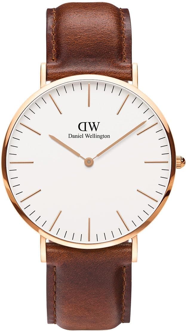 Daniel Wellington Classic 0507DW, 36 mm, braunes Lederarmband