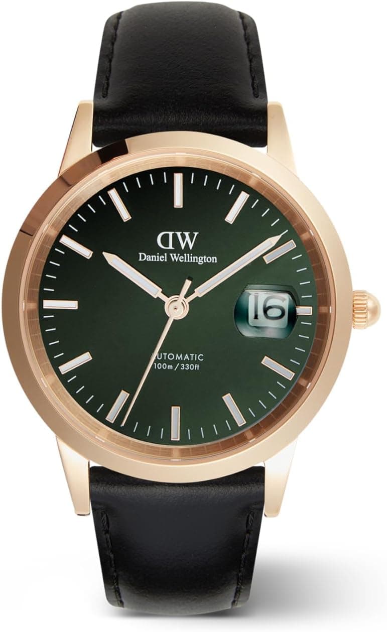 Daniel Wellington Iconic DW00100757, 40 mm, grünes Zifferblatt, schwarzes Lederarmband