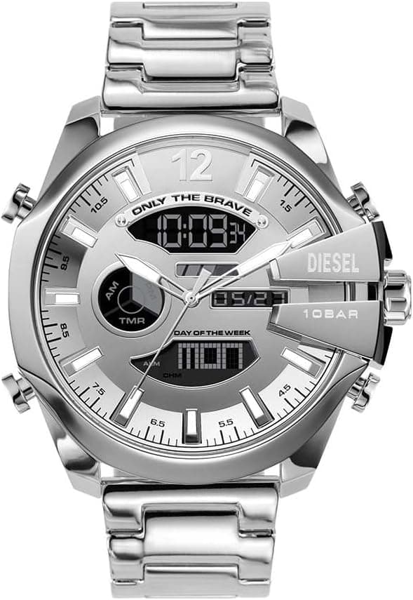 Diesel Mega Chief DZ4648, 51mm, Black Dial, Black Stainless Steel Bracelet