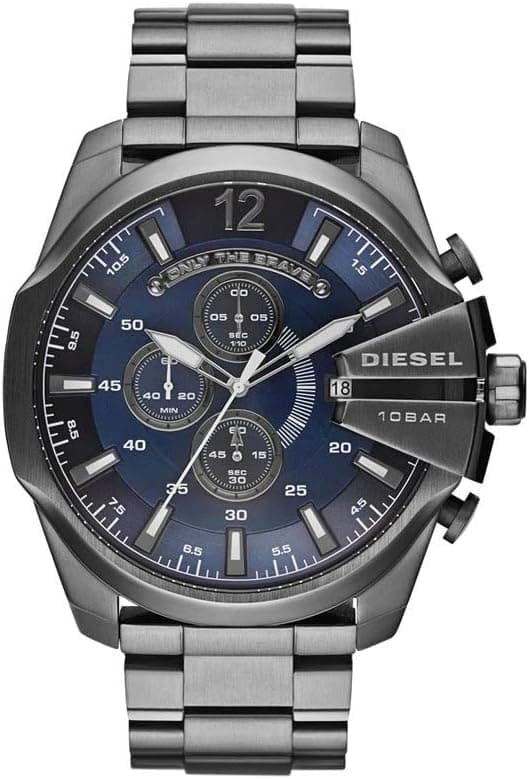 Diesel Mega Chief DZ4329, 51mm, Multicolor Dial, Black Stainless Steel Bracelet
