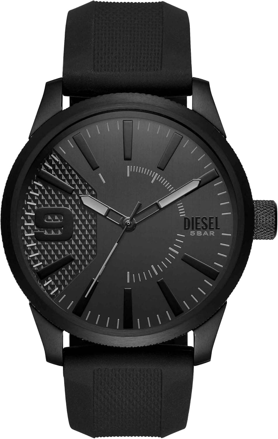 Diesel Rasp DZ1807, 47mm, Black Dial, Black Silicone Band