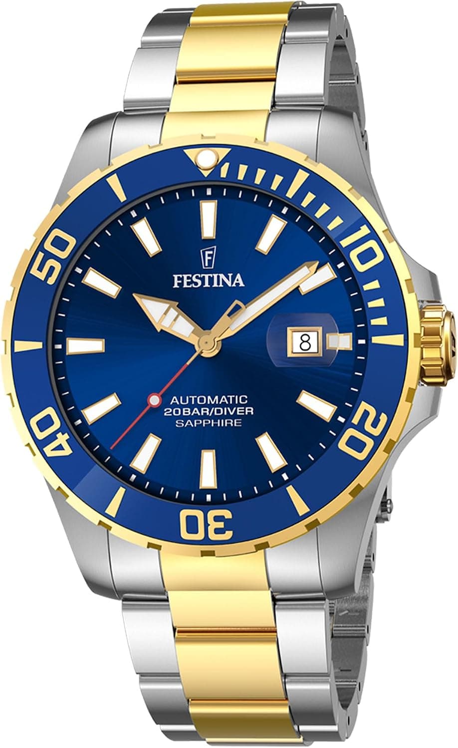 Festina Diver F20532/1, 44 mm, blaues Zifferblatt, silbernes Edelstahlarmband