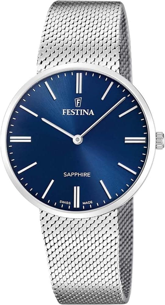 Festina Grace F20074/2, 39mm, Mavi Kadran, Gümüş Paslanmaz Çelik Kordon