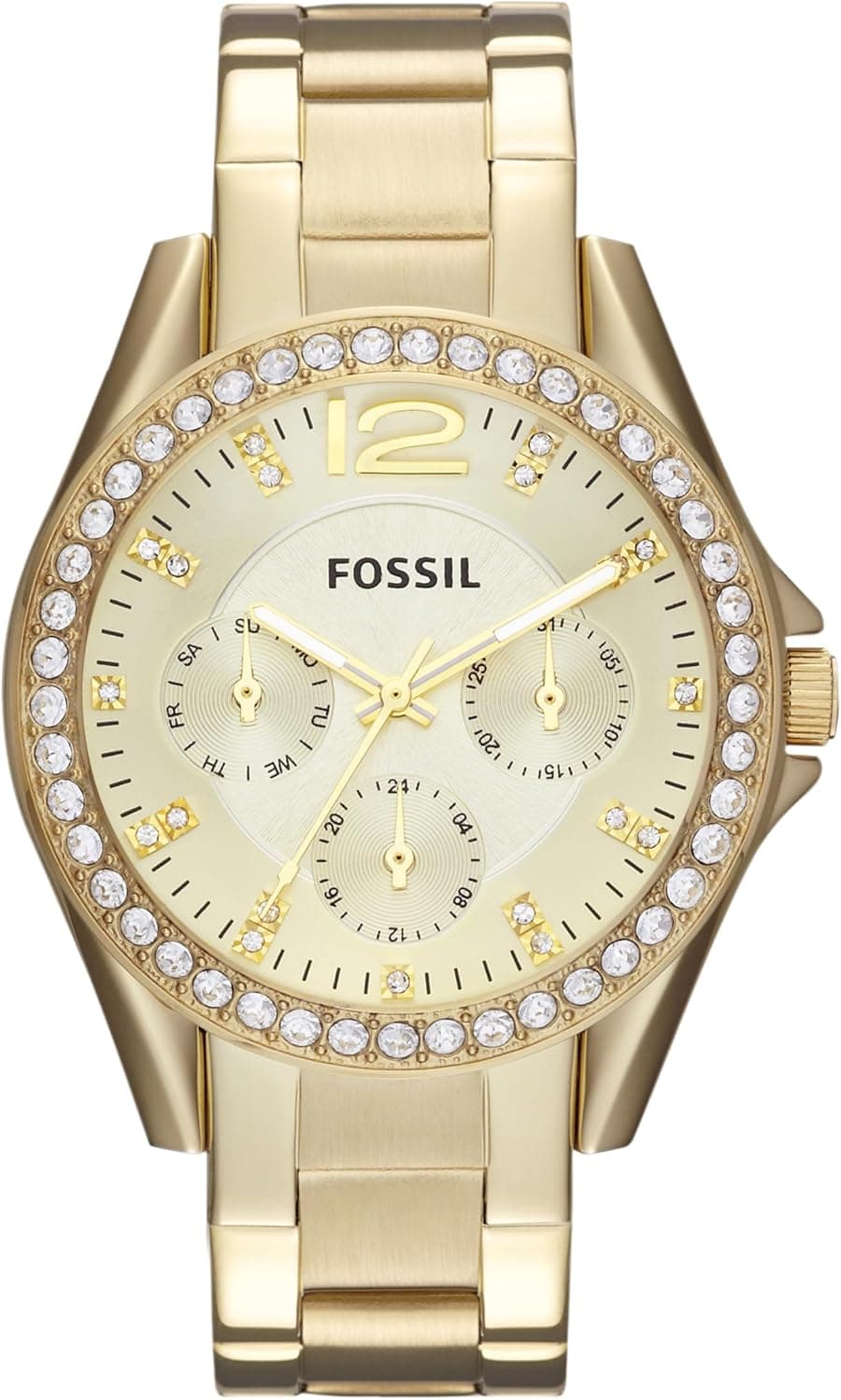 Fossil Riley 38mm, Gold Dial Gold Stainless steel