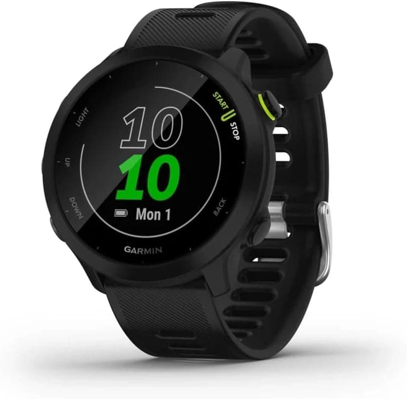 Garmin Forerunner 55 010-02562-10, 42mm, Black Dial, Black Silicone Band
