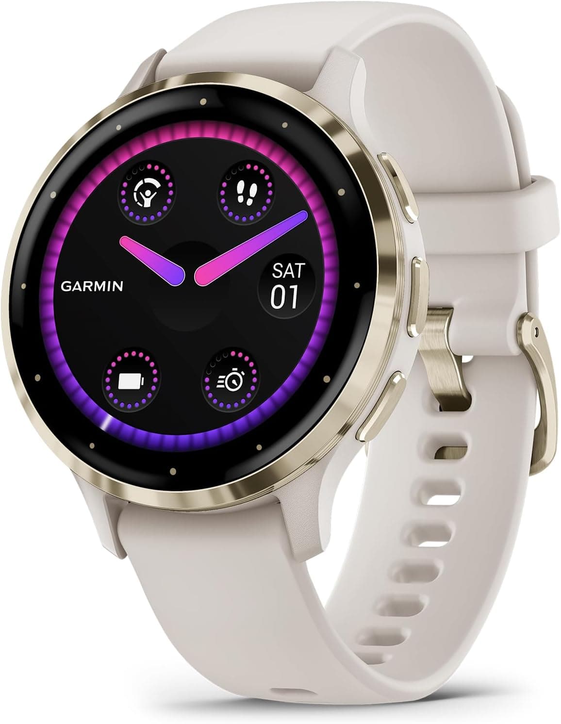 Garmin VENU3S, 41mm, White Silicone Strap
