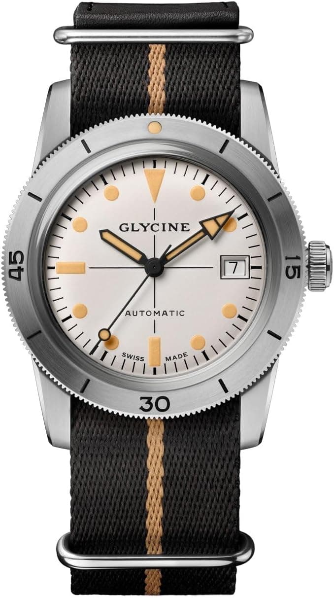 Glycine Sea Kraken 39mm, Silver Dial Black NATO