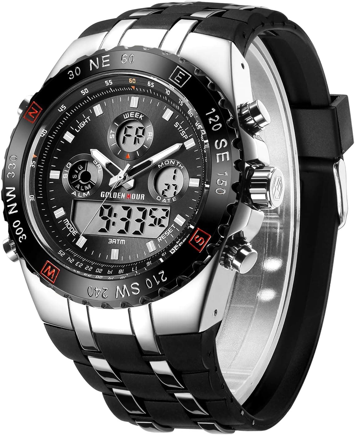 Golden Hour GH-124, 50mm, Black Dial, Black Rubber Band