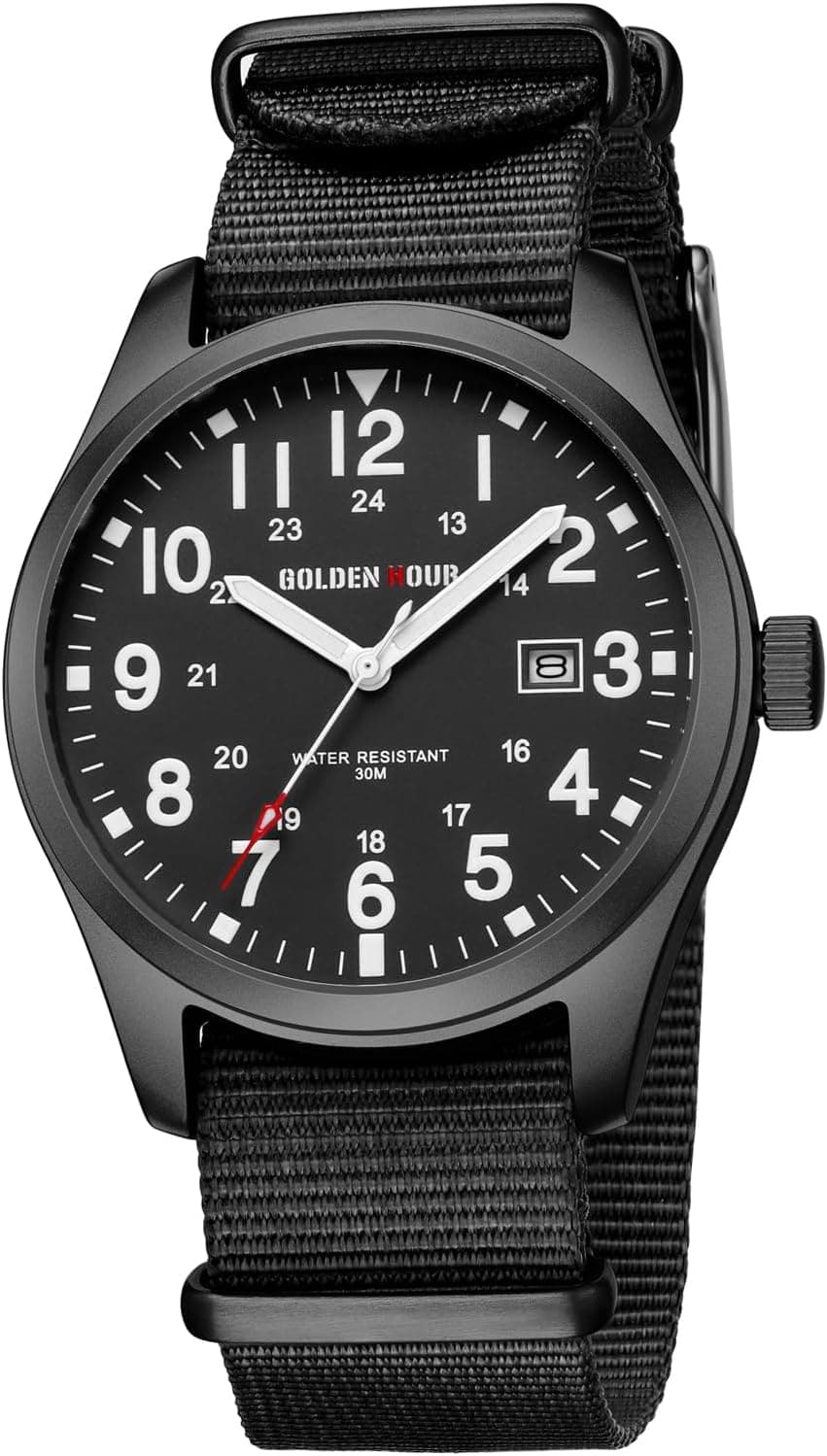Golden Hour GH-1319, 40mm, Black Dial, Black Canvas Band