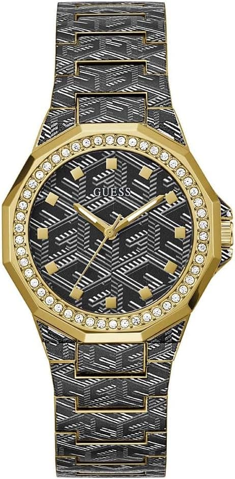 Guess 2-Tone Gold Tone 38mm, Black Dial