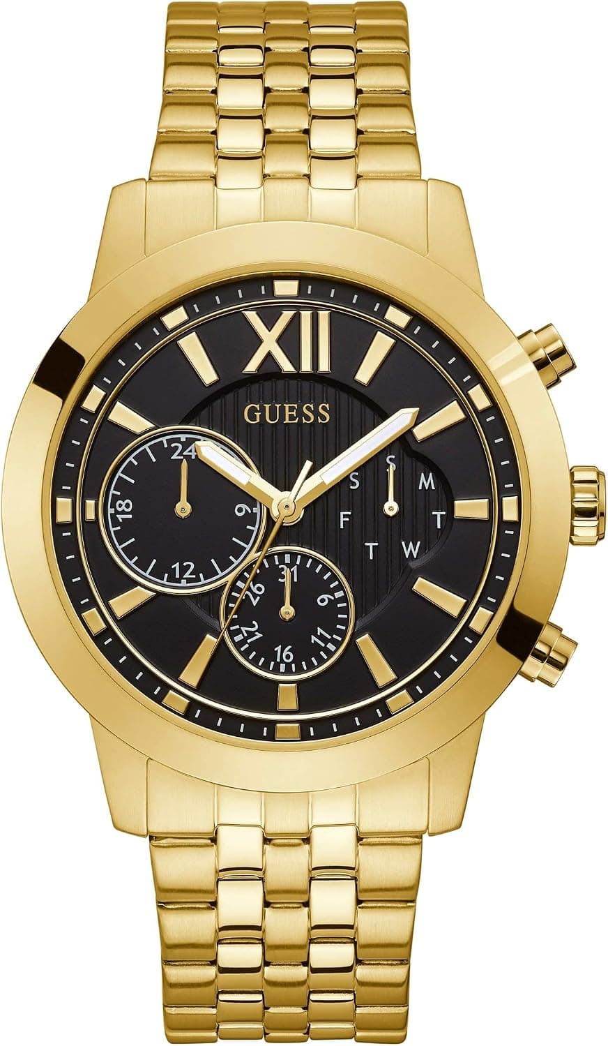 Guess MERCURY GW0068G3, 45mm, Black Dial, Gold Stainless Steel Bracelet