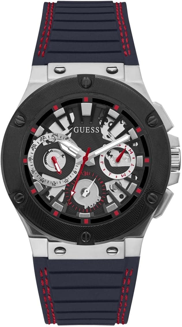 Guess GW0487G1 44mm, Black Dial Blue Silicone