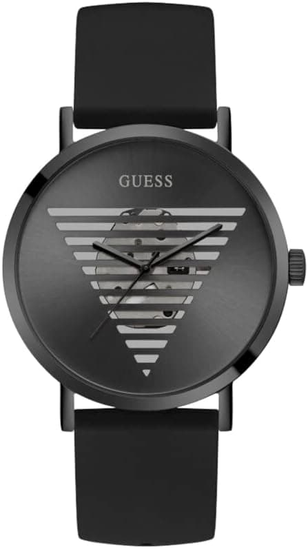Guess GW0503G3, 44 mm, schwarzes Zifferblatt, schwarzes Silikonarmband