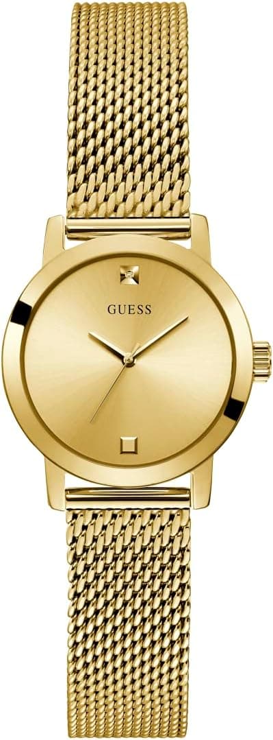 Guess GW0520L2, 25 mm, beigefarbenes Zifferblatt, goldenes Edelstahlarmband