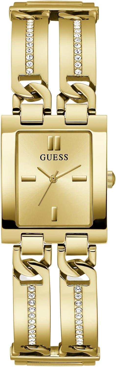 Guess GW0668L2, 24 mm, beigefarbenes Zifferblatt, goldenes Edelstahlarmband