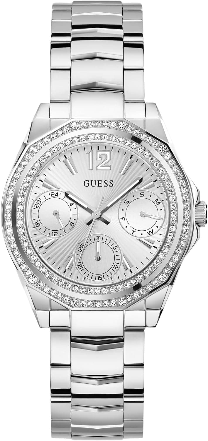 Guess GW0685L1, 36mm, Gümüş Kadran, Gümüş Paslanmaz Çelik Kordon