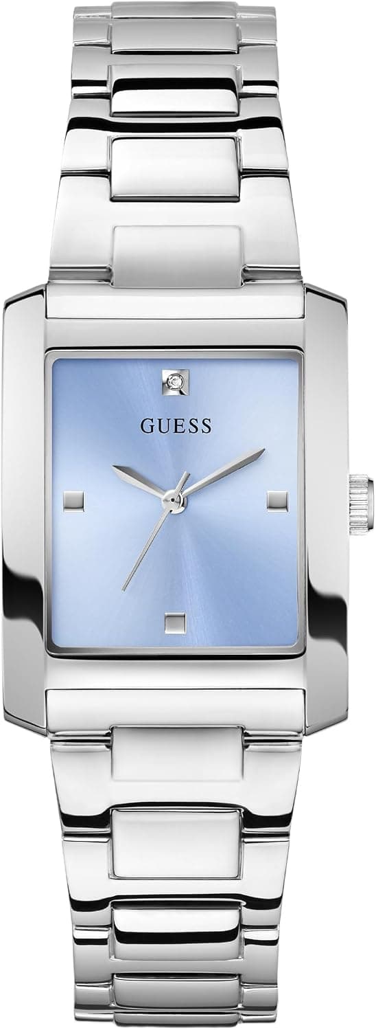 Guess GW0876L1, 27 mm, blaues Zifferblatt, silbernes Edelstahlarmband