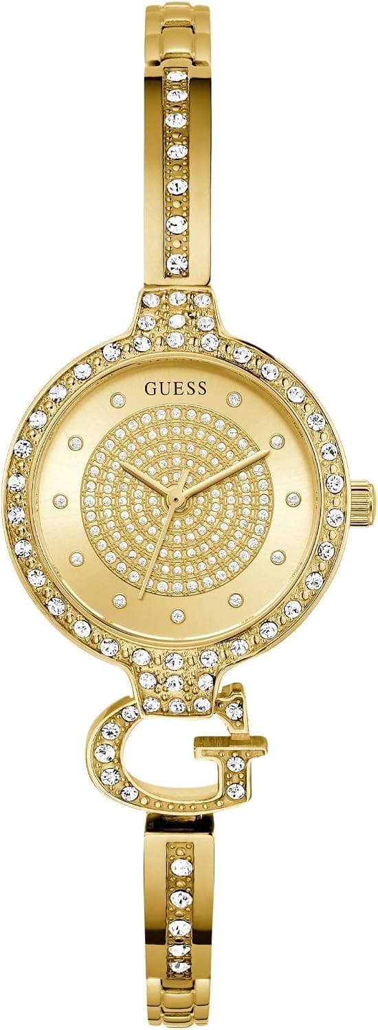 Guess Gold-Tone Analog, Gold Dial Gold Recycled steel bracelet