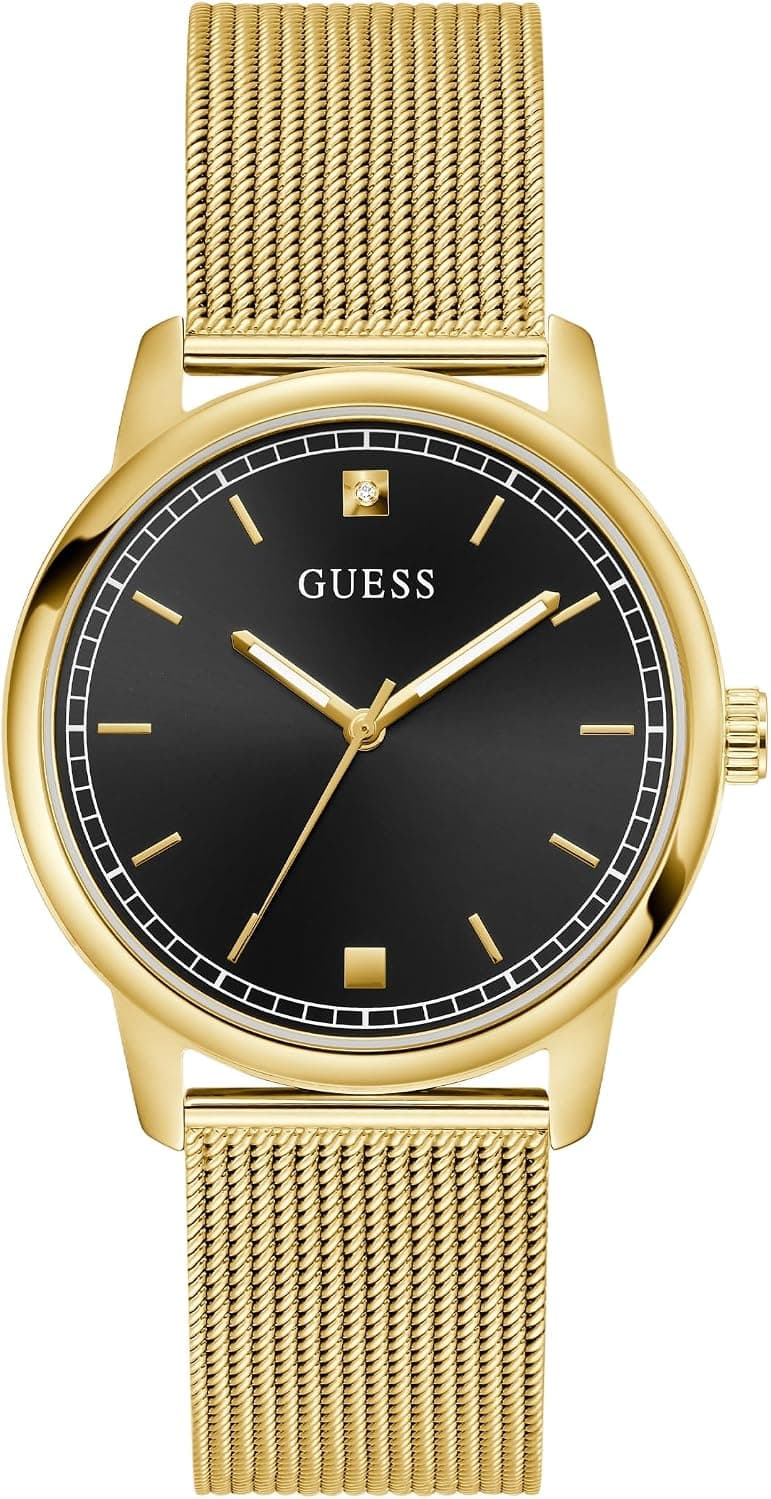 Guess Gold-Tone and Black Analog 40mm, Black Dial